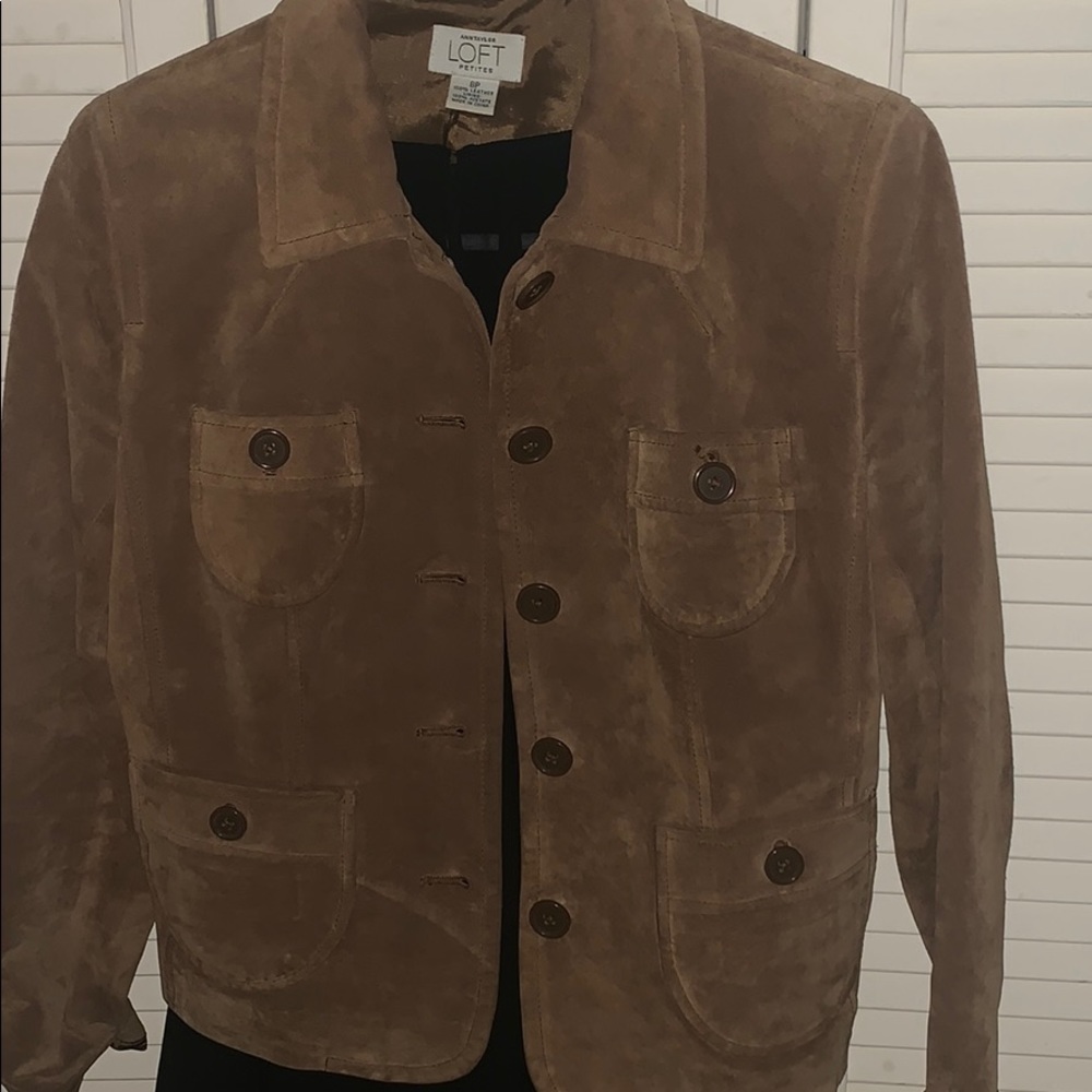 Loft Ann Taylor Genuine Leather Suede Jacket